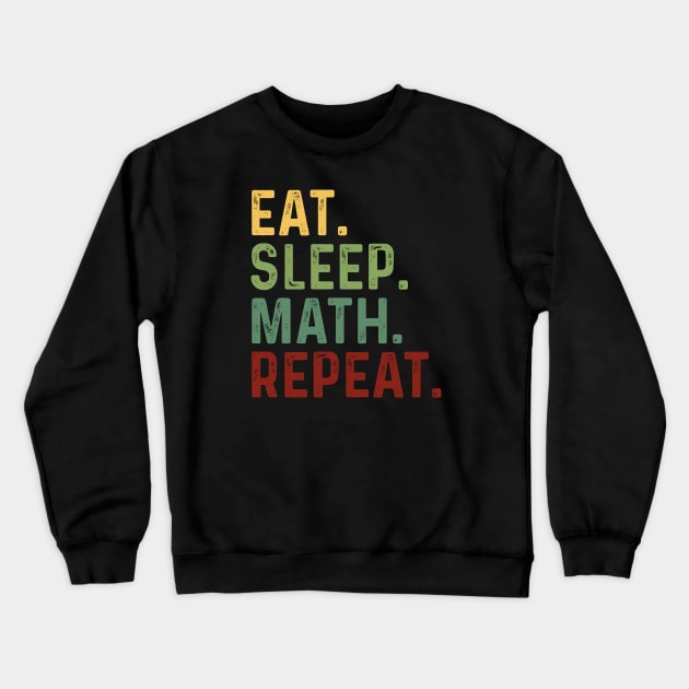 Eat sleep math repeat Crewneck Sweatshirt by quotesTshirts